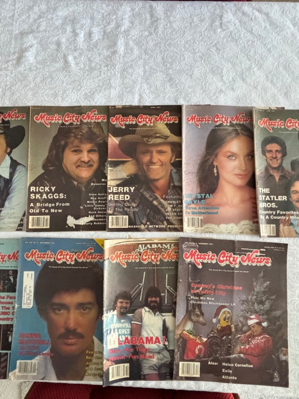 Nine Music City News Magazines from 1983
